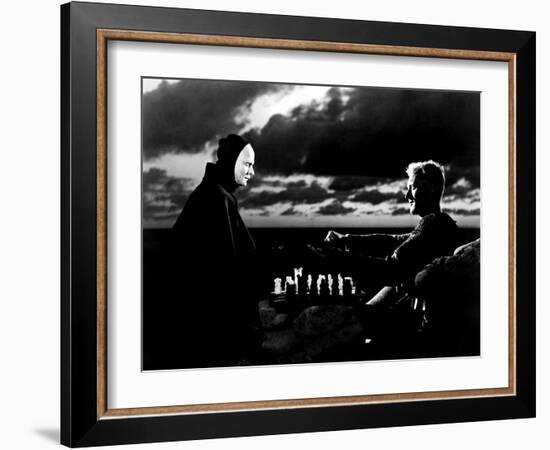 The Seventh Seal, Bengt Ekerot, Max Von Sydow, 1957-null-Framed Photo