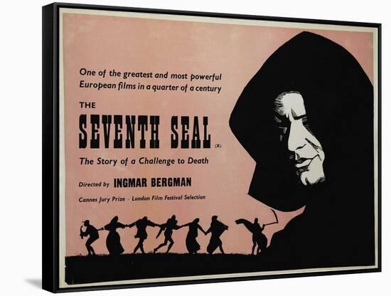 The Seventh Seal, UK Movie Poster, 1957-null-Framed Stretched Canvas