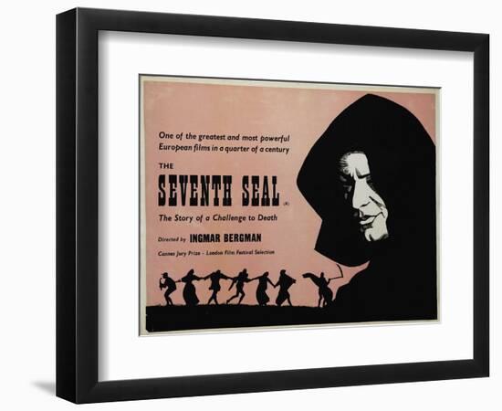 The Seventh Seal, UK Movie Poster, 1957-null-Framed Art Print