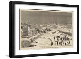 The Severe Weather in Switzerland, the Lake of Zurich-null-Framed Giclee Print