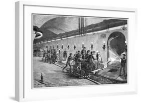 The Sewers of Paris - the Wagon Illustration by Jules Pelcoq-Stefano Bianchetti-Framed Giclee Print