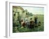 The Sewing Circle-Daniel Ridgway Knight-Framed Giclee Print