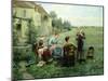 The Sewing Circle-Daniel Ridgway Knight-Mounted Giclee Print