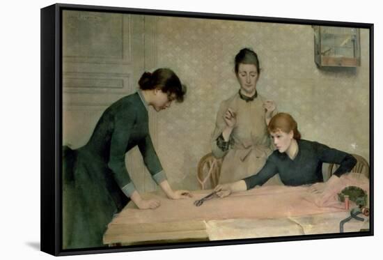The Sewing Class-Carl Frederic Aagaard-Framed Stretched Canvas