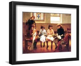The Sewing Lesson-Constant Mayer-Framed Giclee Print