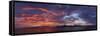 The Seychelles, Evening Mood, View to Praslin, Panorama-Catharina Lux-Framed Stretched Canvas