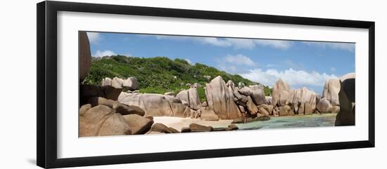 The Seychelles, La Digue, Beach, Rocks, Anse Marron, Panorama-Catharina Lux-Framed Photographic Print