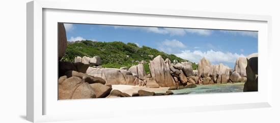 The Seychelles, La Digue, Beach, Rocks, Anse Marron, Panorama-Catharina Lux-Framed Photographic Print