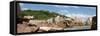 The Seychelles, La Digue, Beach, Rocks, Anse Marron, Panorama-Catharina Lux-Framed Stretched Canvas