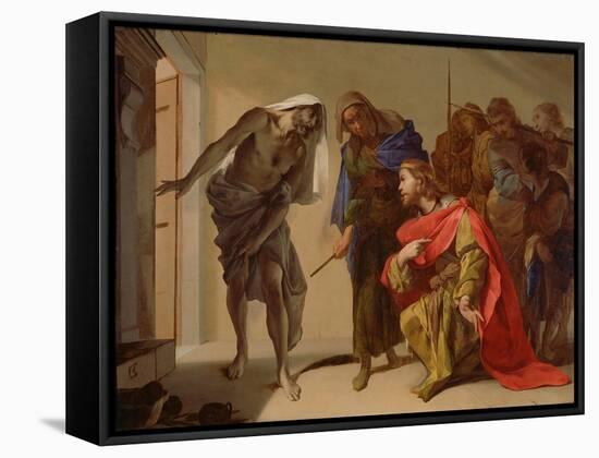 The Shade of Samuel Invoked by Saul, C. 1655-Bernardo Cavallino-Framed Stretched Canvas