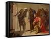 The Shade of Samuel Invoked by Saul, C. 1655-Bernardo Cavallino-Framed Stretched Canvas