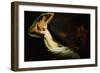 The shades of Francesca da Rimini and Paolo Malatesta appear to Dante and Virgil-Ary Scheffer-Framed Giclee Print