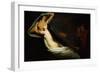 The shades of Francesca da Rimini and Paolo Malatesta appear to Dante and Virgil-Ary Scheffer-Framed Giclee Print
