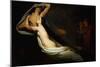 The shades of Francesca da Rimini and Paolo Malatesta appear to Dante and Virgil-Ary Scheffer-Mounted Giclee Print