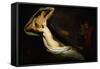 The shades of Francesca da Rimini and Paolo Malatesta appear to Dante and Virgil-Ary Scheffer-Framed Stretched Canvas