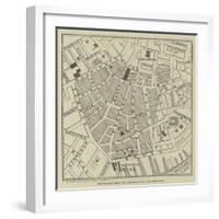 The Shading Shows the Portion of the City Destroyed-null-Framed Giclee Print