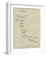 The Shah's Signature in the Visitors' Book at Haworth's Mills, Manchester-null-Framed Giclee Print