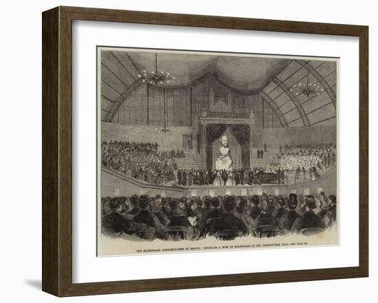 The Shakespeare Commemoration in London, Unveiling a Bust of Shakespeare at the Agricultural Hall-null-Framed Giclee Print