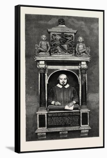 The Shakespeare Memorial Bust and Tablet-null-Framed Stretched Canvas