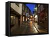 The Shambles at Christmas, York, Yorkshire, England, United Kingdom, Europe-Mark Sunderland-Framed Stretched Canvas