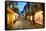 The Shambles at Christmas, York, Yorkshire, England, United Kingdom, Europe-Frank Fell-Framed Stretched Canvas