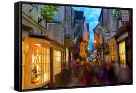 The Shambles at Christmas, York, Yorkshire, England, United Kingdom, Europe-Frank Fell-Framed Stretched Canvas