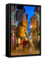 The Shambles at Christmas, York, Yorkshire, England, United Kingdom, Europe-Frank Fell-Framed Stretched Canvas