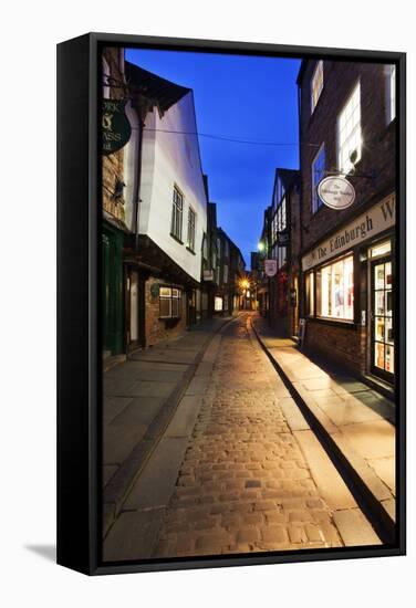 The Shambles at Dusk, York, Yorkshire, England, United Kingdom, Europe-Mark-Framed Stretched Canvas