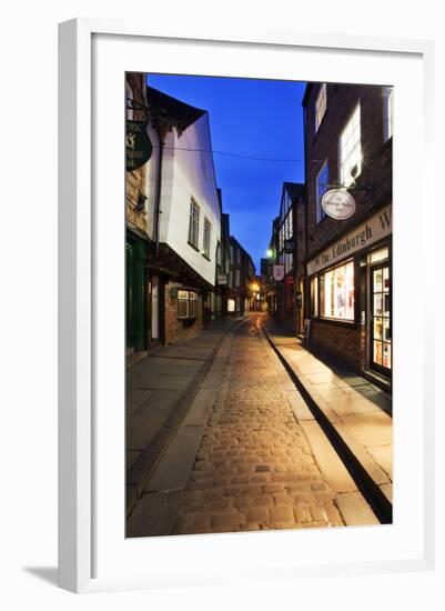 The Shambles at Dusk, York, Yorkshire, England, United Kingdom, Europe-Mark-Framed Photographic Print