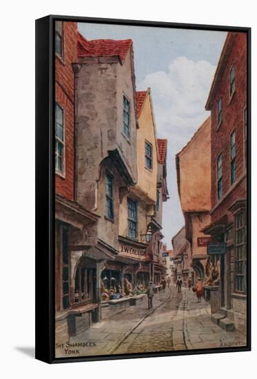 The Shambles, York-Alfred Robert Quinton-Framed Stretched Canvas
