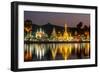 The Shan/Burmese Style Wat Chong Klang and Wat Chong Kham Temples Reflected in the Nong Jong Kham P-mazzzur-Framed Photographic Print