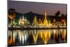 The Shan/Burmese Style Wat Chong Klang and Wat Chong Kham Temples Reflected in the Nong Jong Kham P-mazzzur-Mounted Photographic Print