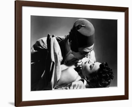 The Shanghai Gesture by Josef von Sternberg with Gene Tierney and Victor Mature, 1941 (b/w photo)-null-Framed Photo