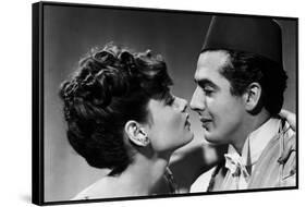 The Shanghai Gesture by Josef von Sternberg with Gene Tierney and Victor Mature, 1941 (b/w photo)-null-Framed Stretched Canvas