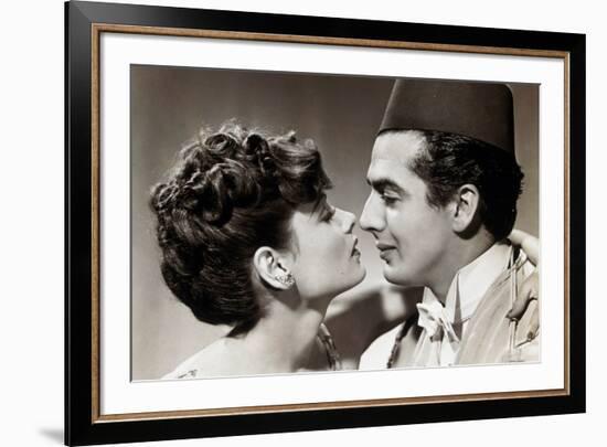 The Shanghai Gesture by Josef von Sternberg with Gene Tierney and Victor Mature, 1941 (b/w photo)-null-Framed Photo