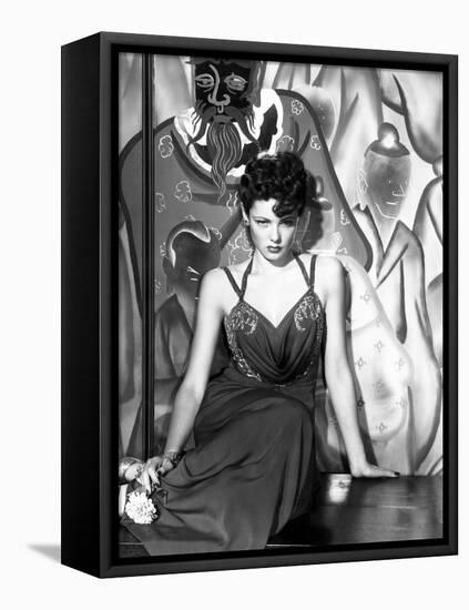 The Shanghai Gesture, Gene Tierney (Wearing a Costume Designed by Oleg Cassini), 1941-null-Framed Stretched Canvas