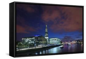 The Shard and South Bank at Dusk.-Jon Hicks-Framed Stretched Canvas