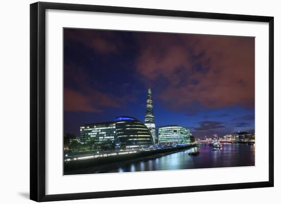 The Shard and South Bank at Dusk.-Jon Hicks-Framed Photographic Print