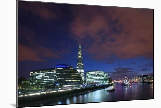 The Shard and South Bank at Dusk.-Jon Hicks-Mounted Photographic Print