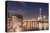 The Shard and the River Thames at night, London Borough of Southwark, London, England-Matthew Williams-Ellis-Stretched Canvas