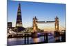 The Shard and Tower Bridge at Night, London, England, United Kingdom, Europe-Miles Ertman-Mounted Photographic Print