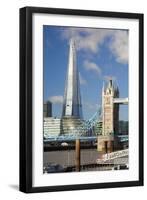 The Shard and Tower Bridge, London, England, United Kingdom, Europe-Miles Ertman-Framed Photographic Print