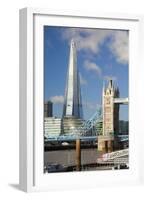 The Shard and Tower Bridge, London, England, United Kingdom, Europe-Miles Ertman-Framed Photographic Print