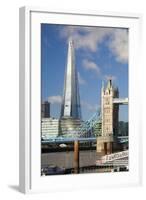 The Shard and Tower Bridge, London, England, United Kingdom, Europe-Miles Ertman-Framed Photographic Print