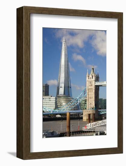 The Shard and Tower Bridge, London, England, United Kingdom, Europe-Miles Ertman-Framed Photographic Print