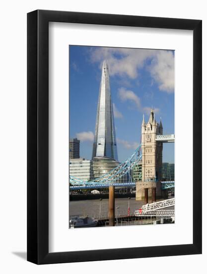 The Shard and Tower Bridge, London, England, United Kingdom, Europe-Miles Ertman-Framed Photographic Print