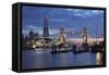The Shard and Tower Bridge on the River Thames at Night, London, England, United Kingdom, Europe-Stuart Black-Framed Stretched Canvas
