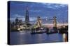 The Shard and Tower Bridge on the River Thames at Night, London, England, United Kingdom, Europe-Stuart Black-Stretched Canvas