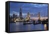 The Shard and Tower Bridge on the River Thames at Night, London, England, United Kingdom, Europe-Stuart Black-Framed Stretched Canvas