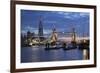 The Shard and Tower Bridge on the River Thames at Night, London, England, United Kingdom, Europe-Stuart Black-Framed Photographic Print
